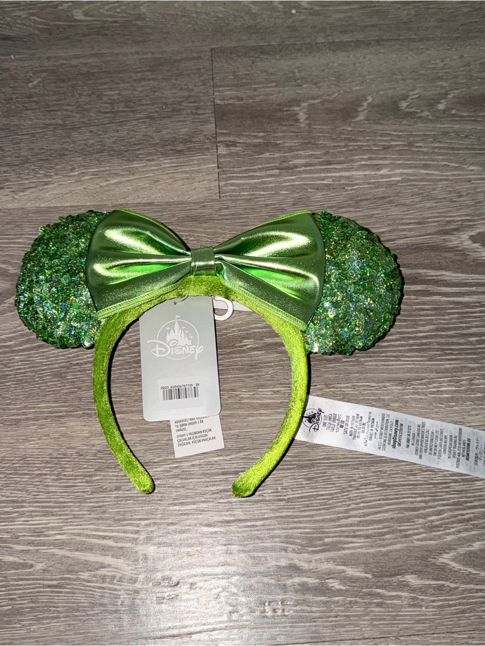 Disney Parks St. Patrick’s Day Minnie Ears Kelly Green Sequin HTF